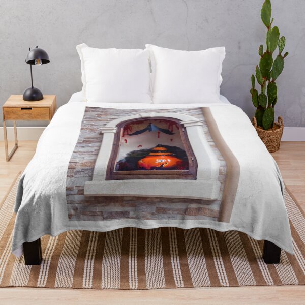 Item preview, Halloween Pumpkin Display in Arched Window With Red Drips and Festive Garland Decoration designed and sold by Nmallia.