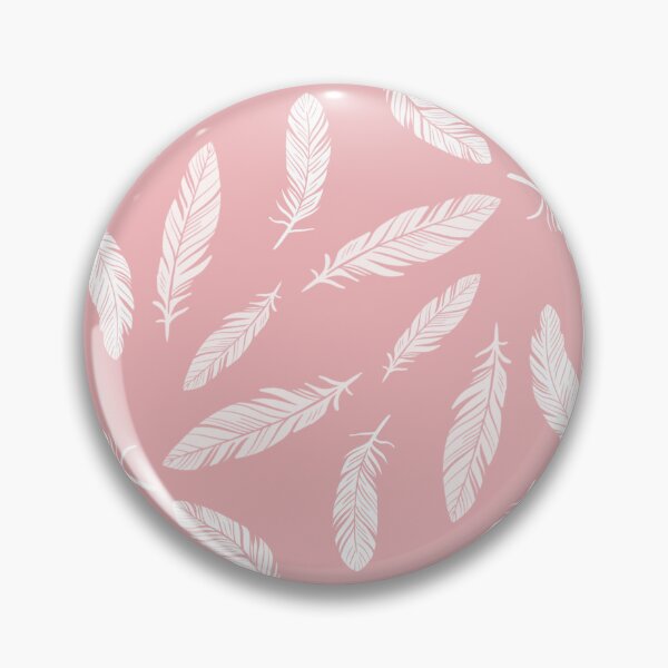 Item preview, White on Pink Boho Feather Pattern designed and sold by Flora-and-Fable.