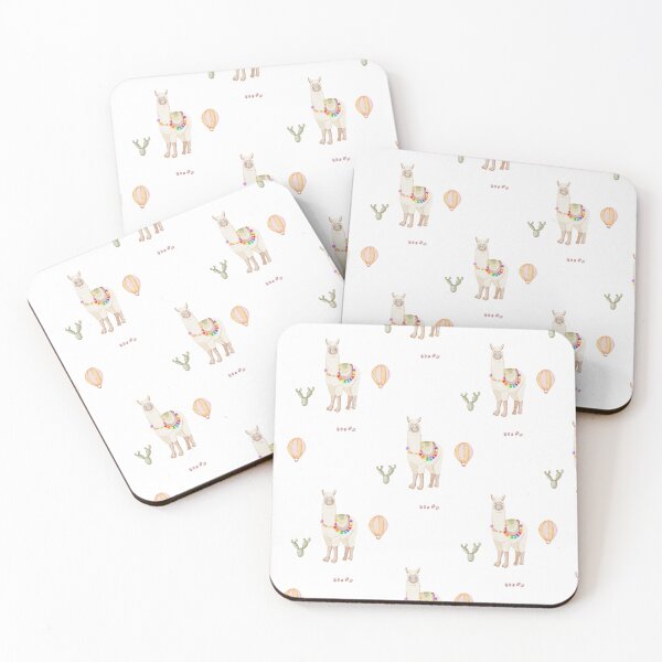 Item preview, Cute Watercolor Llama with Hot Air Balloon White Nursery Pattern designed and sold by svitlaarty.
