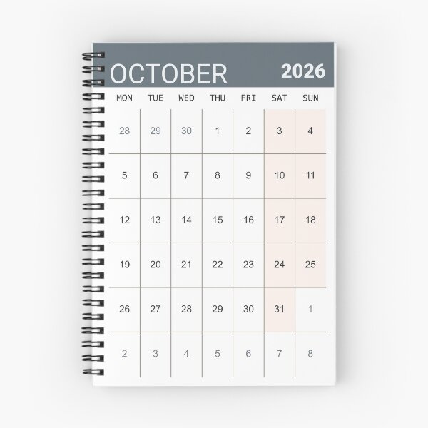 Item preview, October 2026 English Simple Printable Monthly Calendar Modern Sans Serif Grid Layout (Compatible with 2037 and 2043). designed and sold by IuriiVlasenko.