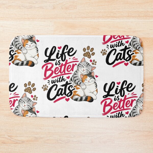 Item preview, Life is better with cats designed and sold by Tiny-Love ⭐⭐⭐⭐⭐.