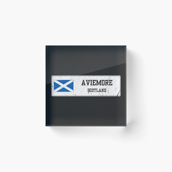 Item preview, Aviemore Scotland Vintage Street Sign Rusted Metal Plate designed and sold by jeshands.