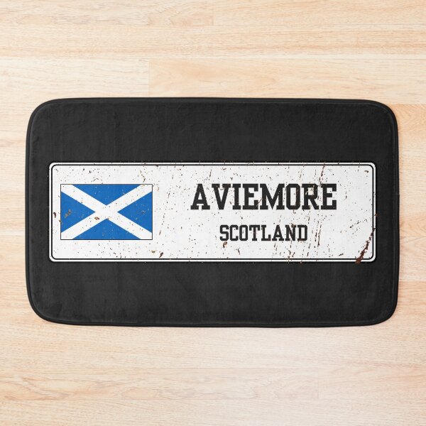 Item preview, Aviemore Scotland Vintage Street Sign Rusted Metal Plate designed and sold by jeshands.