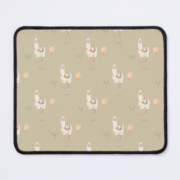 Item preview, Cute Watercolor Llama with Hot Air Balloon Sand Beige Pattern designed and sold by svitlaarty.