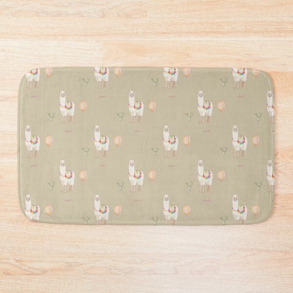 Item preview, Cute Watercolor Llama with Hot Air Balloon Sand Beige Pattern designed and sold by svitlaarty.