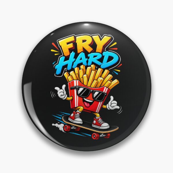 Item preview, Fry Hard – Funny French Fries Skateboarder Design designed and sold by CraigDesignWork.