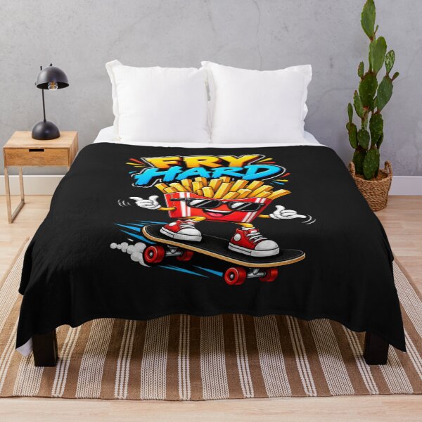 Item preview, Fry Hard – Funny French Fries Skateboarder Design designed and sold by CraigDesignWork.