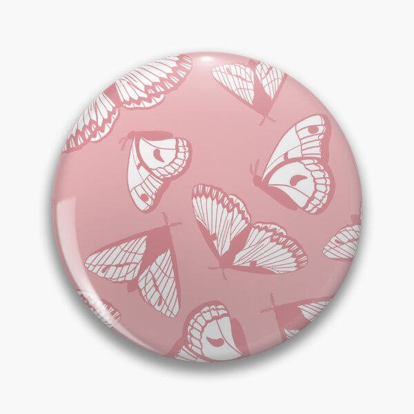 Item preview, White on Pink Tonal Moth Wing Pattern designed and sold by Flora-and-Fable.