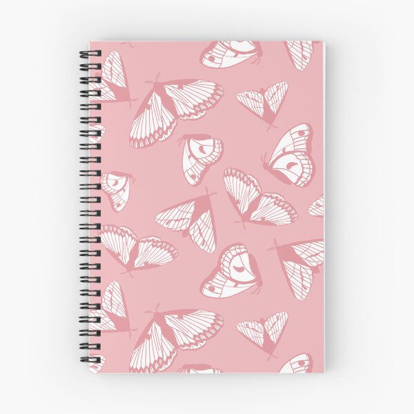 Item preview, White on Pink Tonal Moth Wing Pattern designed and sold by Flora-and-Fable.