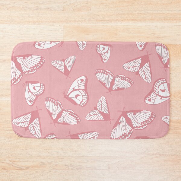 Item preview, White on Pink Tonal Moth Wing Pattern designed and sold by Flora-and-Fable.