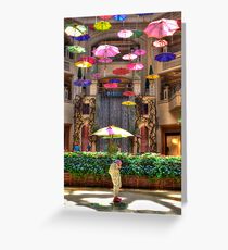 RAINING UMBRELLAS Greeting Card