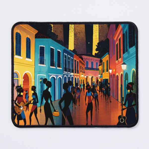 Item preview, Lapa Arches at Night – Rio Bohemian Scene Illustration designed and sold by BrazilArtShop.