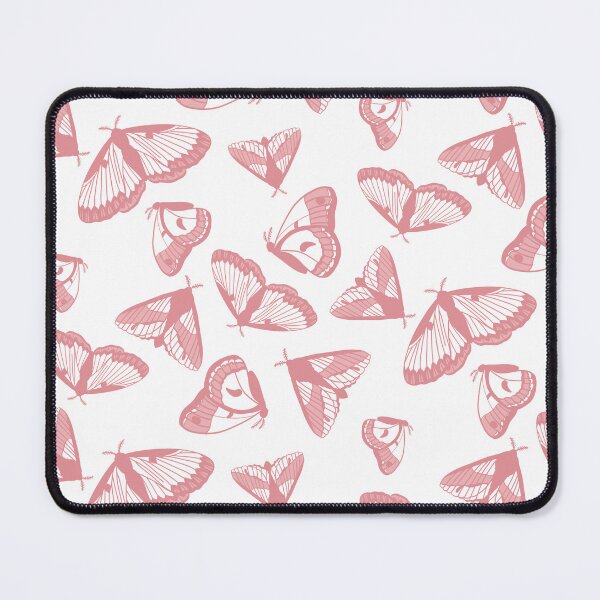 Item preview, Pink on White Tonal Moth Wing Pattern designed and sold by Flora-and-Fable.
