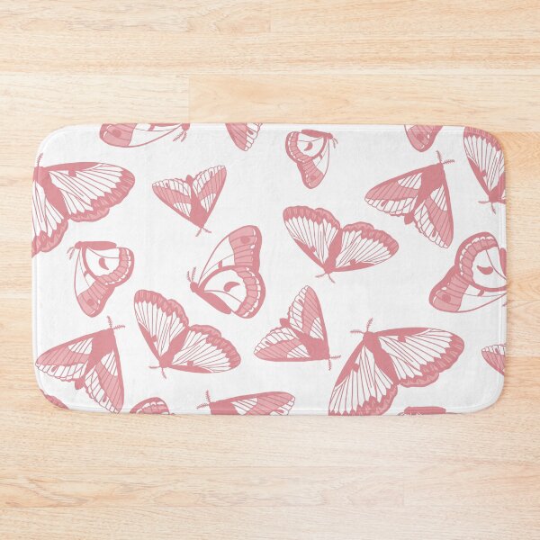 Item preview, Pink on White Tonal Moth Wing Pattern designed and sold by Flora-and-Fable.