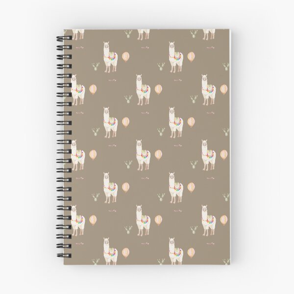 Item preview, Cute Watercolor Llama with Hot Air Balloon Taupe Brown Pattern designed and sold by svitlaarty.