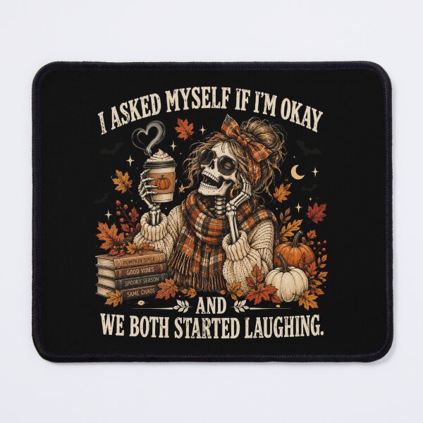 Item preview, Funny Fall Skeleton, Pumpkin Spice Coffee Humor, Sarcastic Autumn Quote, Cozy Fall Coffee Lover, Cute Spooky Season Gift designed and sold by Quiajia.