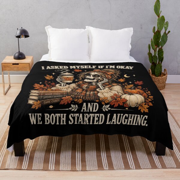Item preview, Funny Fall Skeleton, Pumpkin Spice Coffee Humor, Sarcastic Autumn Quote, Cozy Fall Coffee Lover, Cute Spooky Season Gift designed and sold by Quiajia.