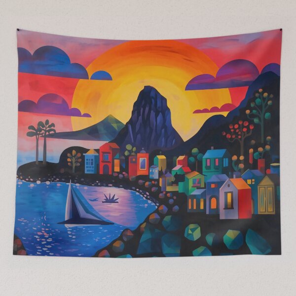Item preview, Rio de Janeiro Sunset – Contemporary Brazilian Landscape Art designed and sold by BrazilArtShop.