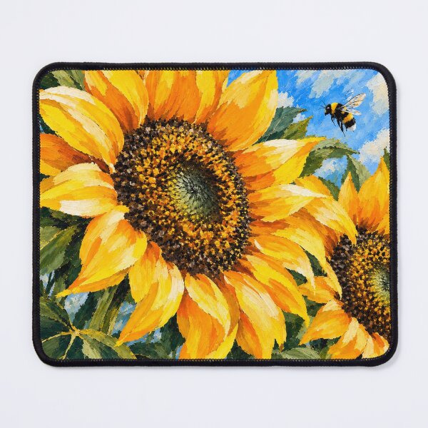 Item preview, Sunflower and Bee – Vibrant Sunflower  Art designed and sold by PrintGo26.