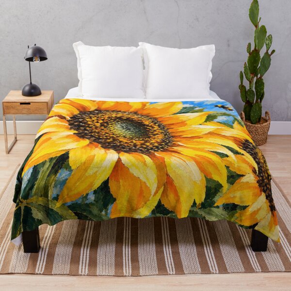 Item preview, Sunflower and Bee – Vibrant Sunflower  Art designed and sold by PrintGo26.