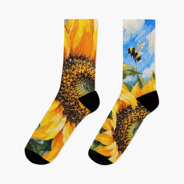 Item preview, Sunflower and Bee – Vibrant Sunflower  Art designed and sold by PrintGo26.