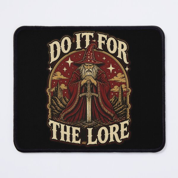 Item preview, Do It For The Lore Wizard - 80s Dark Fantasy Wizardcore Shirt designed and sold by Dice_Goblin_Studio.