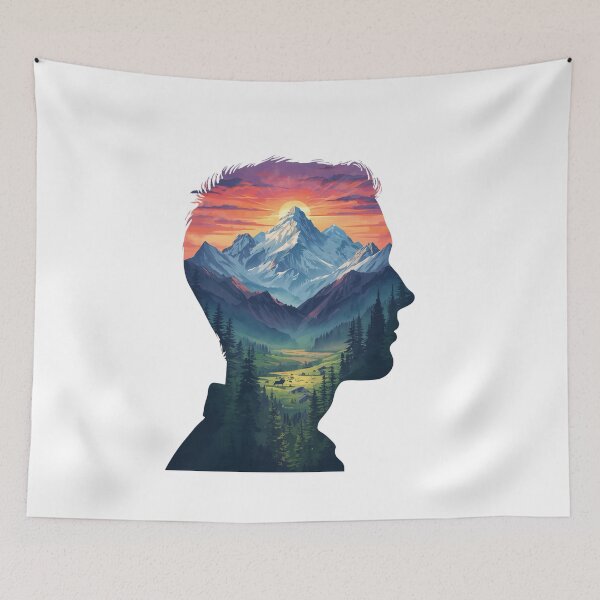 Item preview, Mountains in My Mind designed and sold by catcurio.