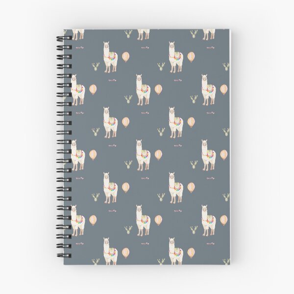 Item preview, Cute Watercolor Llama with Hot Air Balloon Slate Blue Pattern designed and sold by svitlaarty.