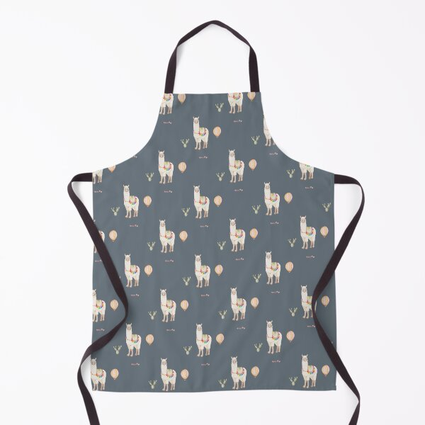 Item preview, Cute Watercolor Llama with Hot Air Balloon Slate Blue Pattern designed and sold by svitlaarty.