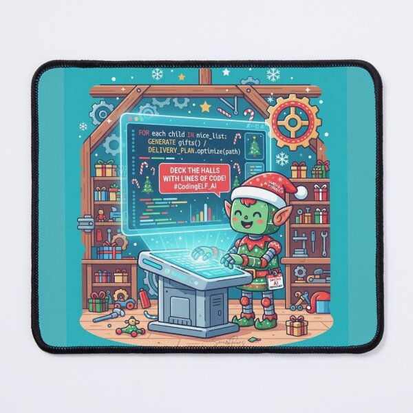 Item preview, Deck The Halls With Lines Of Code Funny Coding Elf AI designed and sold by SmartPuns.
