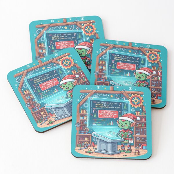 Item preview, Deck The Halls With Lines Of Code Funny Coding Elf AI designed and sold by SmartPuns.