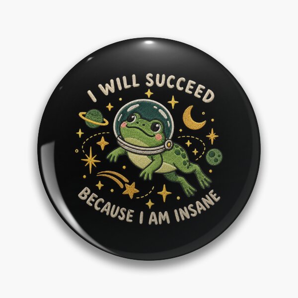 Item preview, I Will Succeed Space Frog, Funny Motivational Frog Quote, Cute Cosmic Frog, Positive Mindset Meme, Inspirational Gift for Frog Lovers designed and sold by Quiajia.