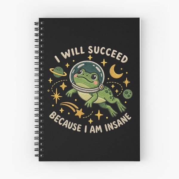Item preview, I Will Succeed Space Frog, Funny Motivational Frog Quote, Cute Cosmic Frog, Positive Mindset Meme, Inspirational Gift for Frog Lovers designed and sold by Quiajia.