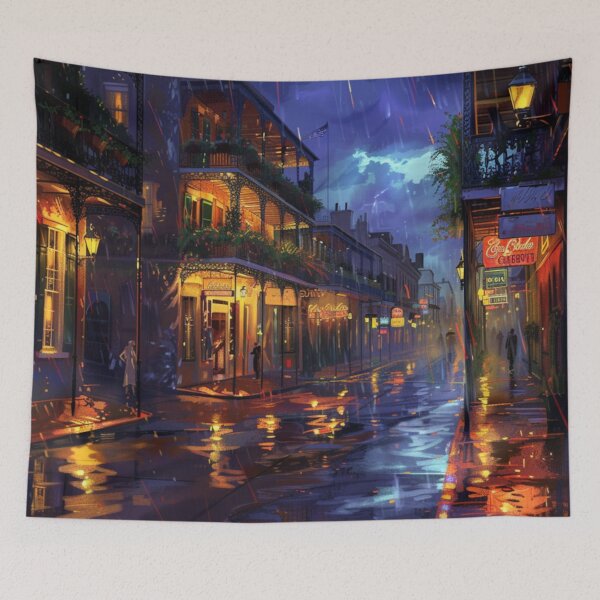 Item preview, Rainy French Quarter – New Orleans Night Art designed and sold by GSizzle1.