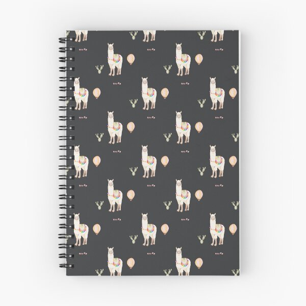 Item preview, Cute Watercolor Llama with Hot Air Balloon Black Pattern designed and sold by svitlaarty.