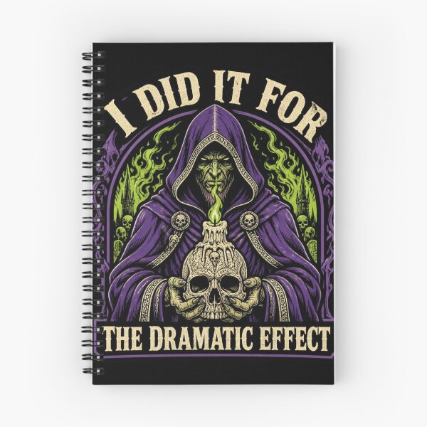 Item preview, I Did It For The Dramatic Effect - 80s Dark Fantasy Necromancer designed and sold by Dice_Goblin_Studio.