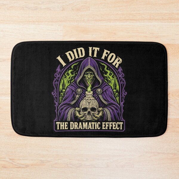 Item preview, I Did It For The Dramatic Effect - 80s Dark Fantasy Necromancer designed and sold by Dice_Goblin_Studio.