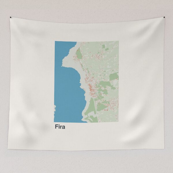 Item preview, Fira Santorini Minimalistic Map Art designed and sold by MapsNerd.