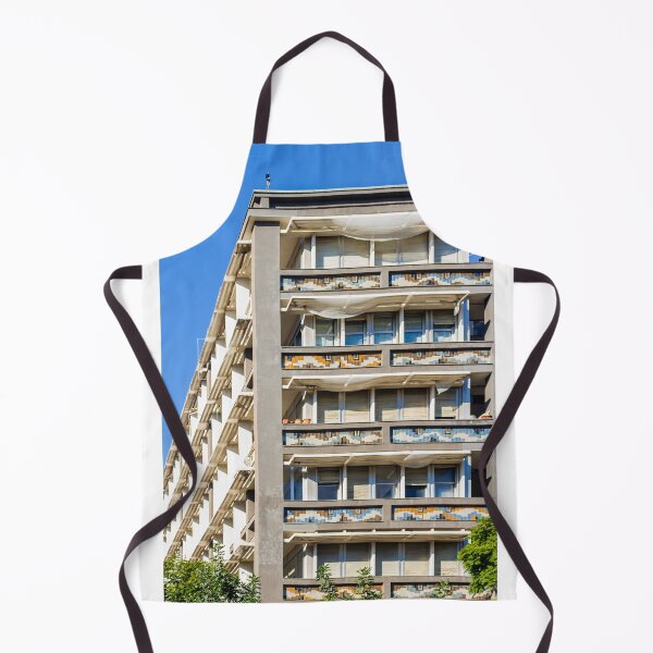 Item preview, Modern Residential Building With Colorful Balcony Tiles And White Sun Shades Under Blue Sky designed and sold by Nmallia.