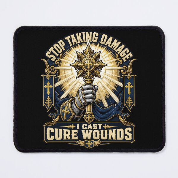 Item preview, Stop Taking Damage Cure Wounds - Funny Cleric Healer Shirt designed and sold by Dice_Goblin_Studio.