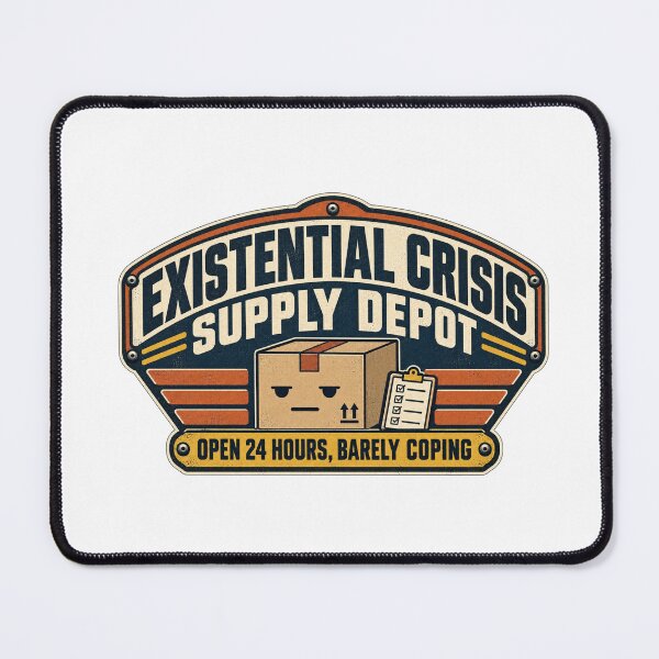 Item preview, Existential Crisis Supply Depot Parody Logo Tee designed and sold by Inkworksbyshery.