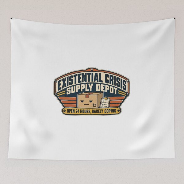 Item preview, Existential Crisis Supply Depot Parody Logo Tee designed and sold by Inkworksbyshery.