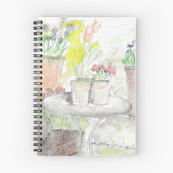 Item preview, Pots of Tulips, Caisson Gardens - watercolour and pencil designed and sold by Mary C Bon Art  .
