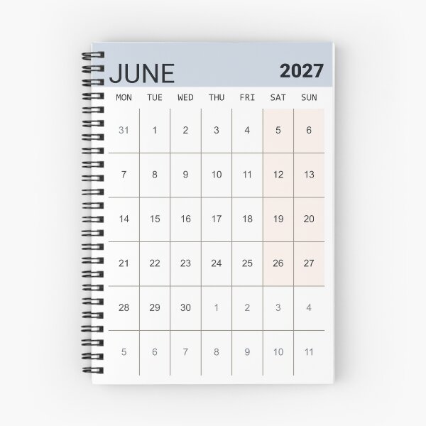 Item preview, June 2027 Scandinavian Minimal style Monthly Calendar grid designed and sold by IuriiVlasenko.