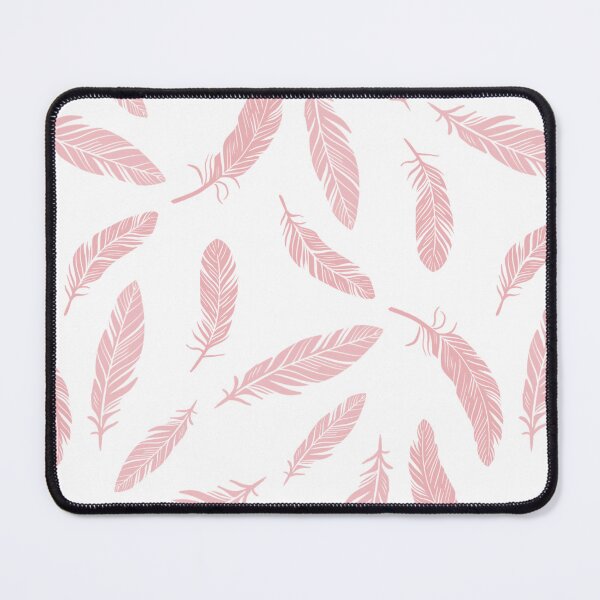 Item preview, Pink on White Boho Feather Pattern designed and sold by Flora-and-Fable.