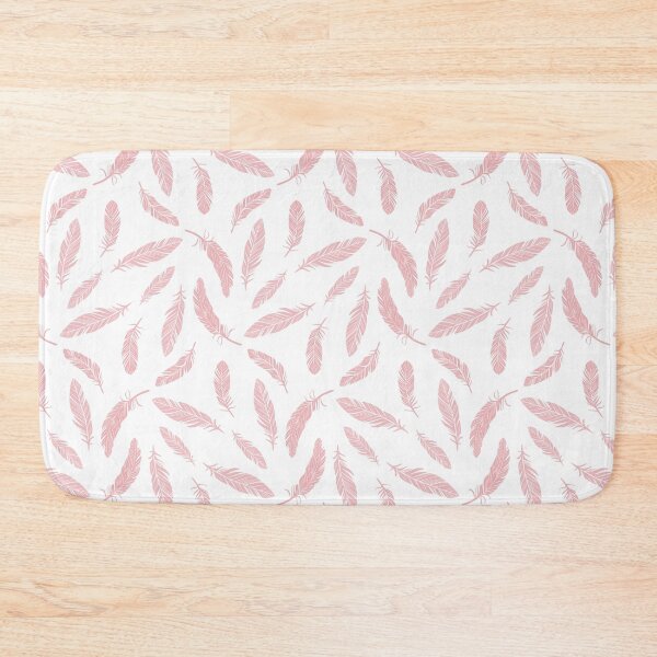 Item preview, Pink on White Boho Feather Pattern designed and sold by Flora-and-Fable.