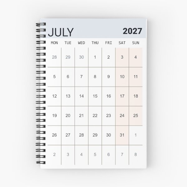 Item preview, July 2027 Scandinavian Minimal style Monthly Calendar grid designed and sold by IuriiVlasenko.