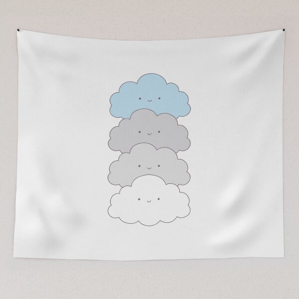 Item preview, Kawaii Cloud Stack – Cute Pastel Smiling Clouds designed and sold by AliveStyle.