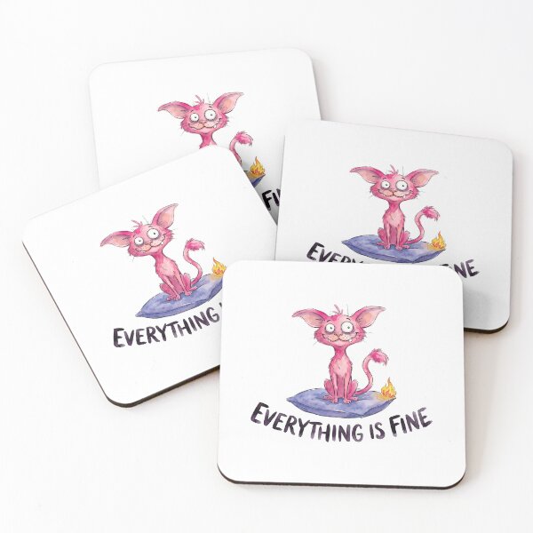 Item preview, Everything is Fine Pink Cat designed and sold by septii.