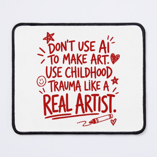 Item preview, Childhood Trauma Art, Don't Use AI to Make Art, Sarcastic Artist Quote, Anti AI Art Humor, Funny Creative Meme, Gift for Artists designed and sold by Quiajia.